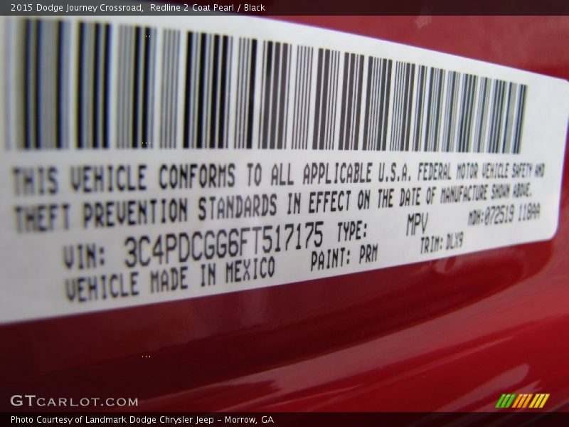 Redline 2 Coat Pearl / Black 2015 Dodge Journey Crossroad