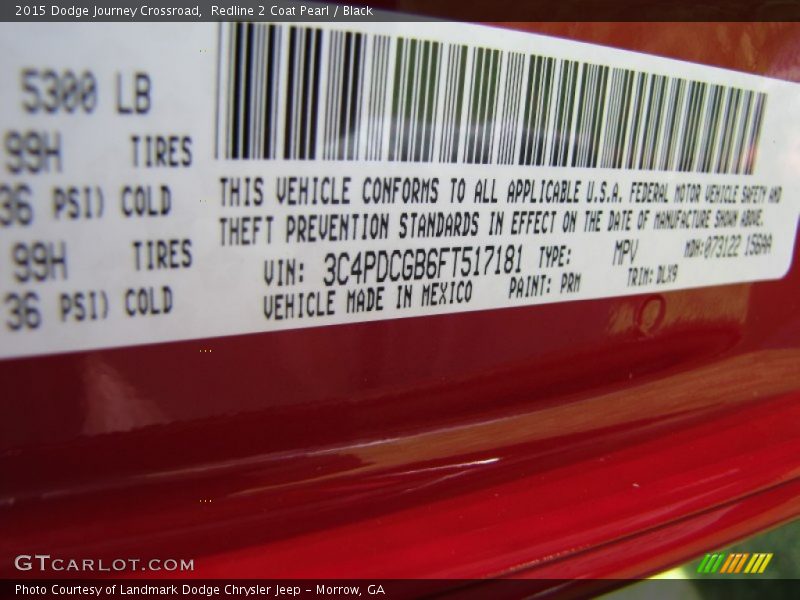 Redline 2 Coat Pearl / Black 2015 Dodge Journey Crossroad