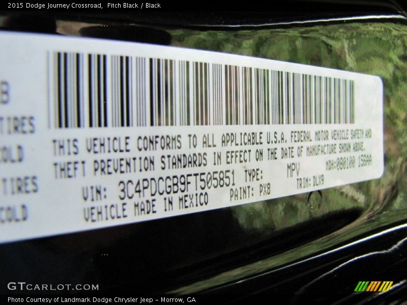 Pitch Black / Black 2015 Dodge Journey Crossroad