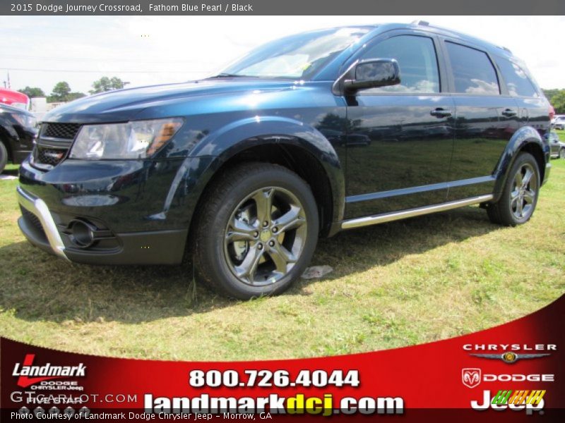 Fathom Blue Pearl / Black 2015 Dodge Journey Crossroad