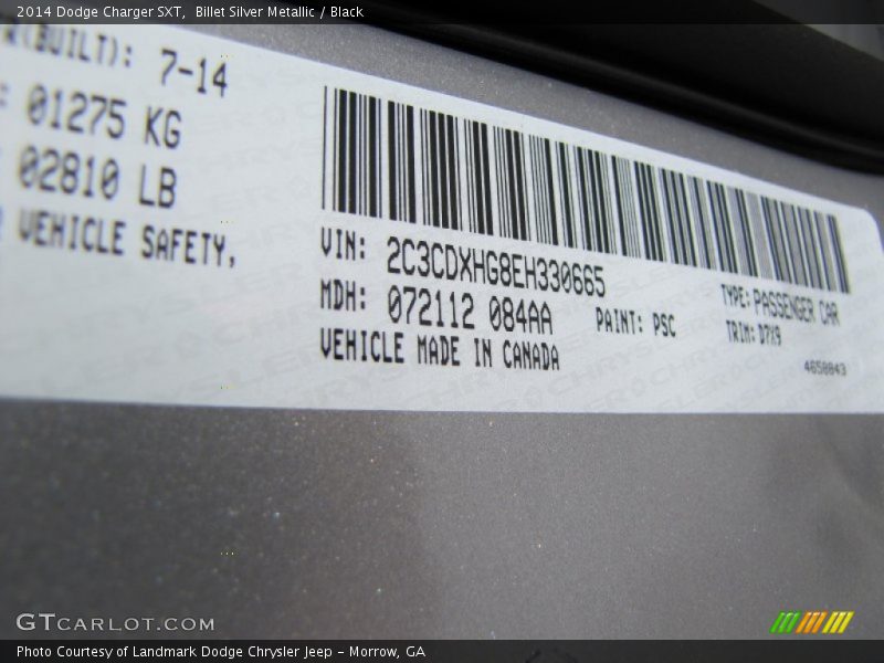 Billet Silver Metallic / Black 2014 Dodge Charger SXT