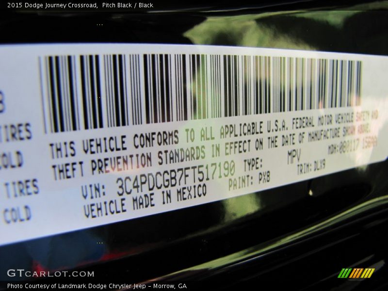 Pitch Black / Black 2015 Dodge Journey Crossroad