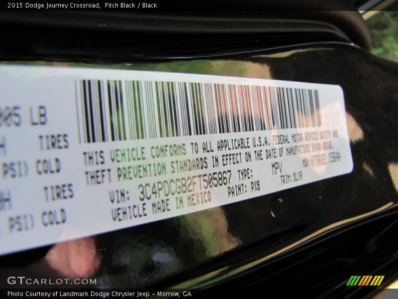Pitch Black / Black 2015 Dodge Journey Crossroad