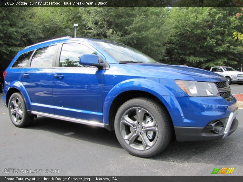 Blue Streak Pearl / Black 2015 Dodge Journey Crossroad