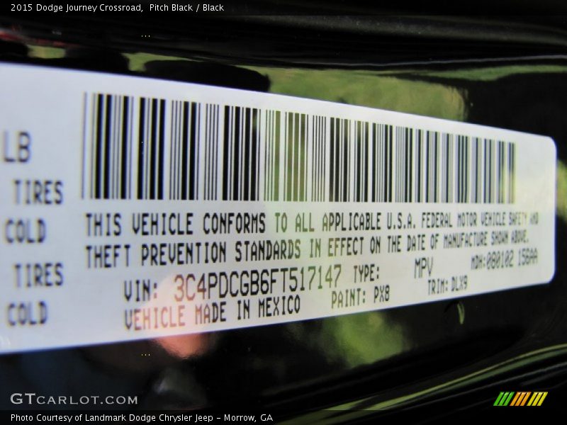 Pitch Black / Black 2015 Dodge Journey Crossroad
