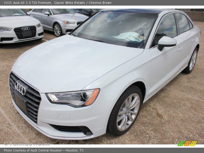 Glacier White Metallic / Chestnut Brown 2015 Audi A3 2.0 TDI Premium