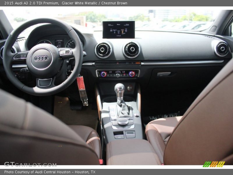 Glacier White Metallic / Chestnut Brown 2015 Audi A3 2.0 TDI Premium