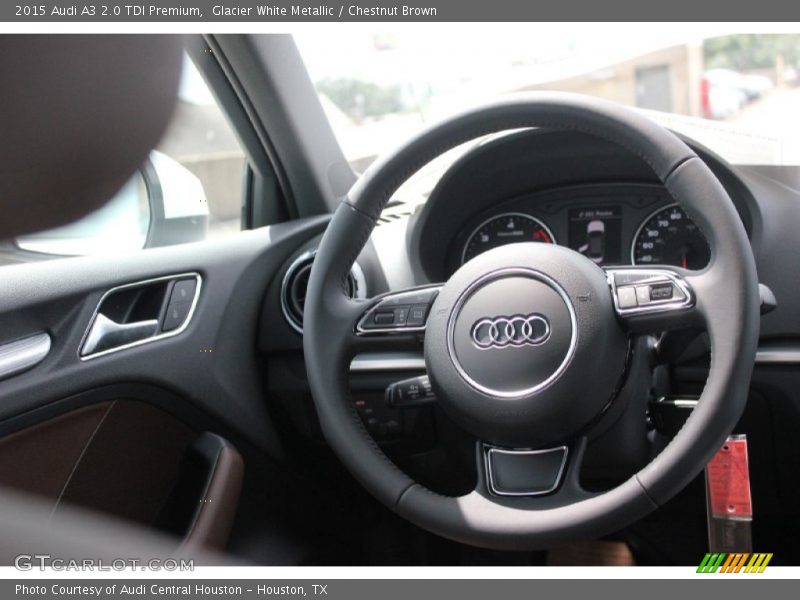 Glacier White Metallic / Chestnut Brown 2015 Audi A3 2.0 TDI Premium
