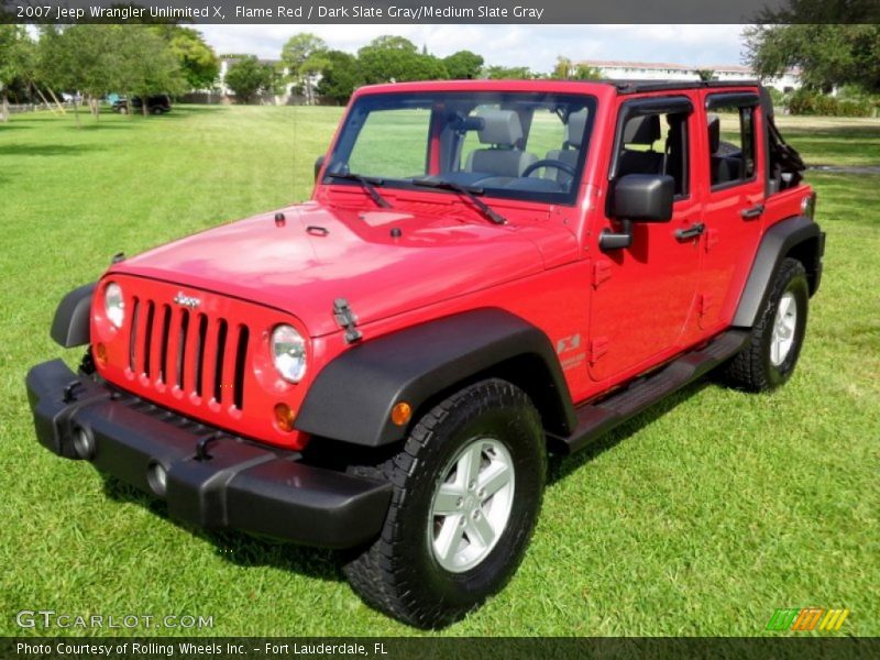 Flame Red / Dark Slate Gray/Medium Slate Gray 2007 Jeep Wrangler Unlimited X