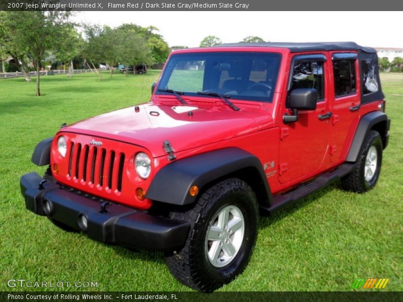Flame Red / Dark Slate Gray/Medium Slate Gray 2007 Jeep Wrangler Unlimited X