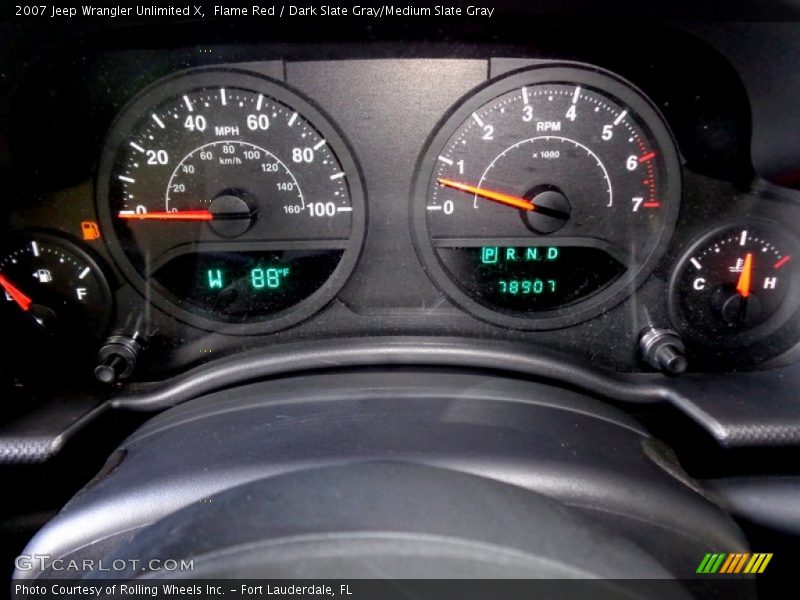 Flame Red / Dark Slate Gray/Medium Slate Gray 2007 Jeep Wrangler Unlimited X