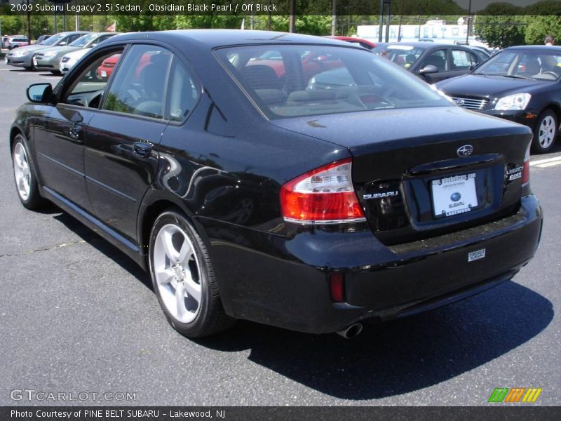 Obsidian Black Pearl / Off Black 2009 Subaru Legacy 2.5i Sedan