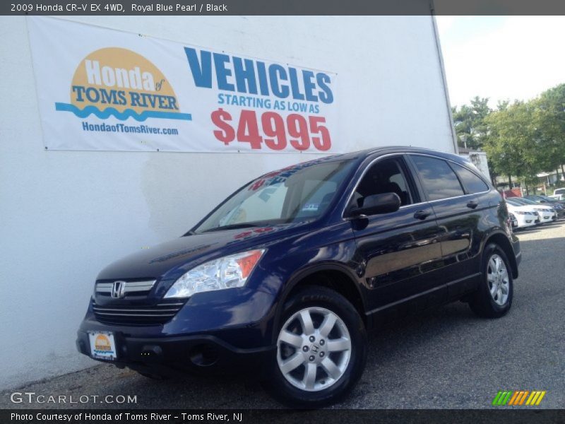 Royal Blue Pearl / Black 2009 Honda CR-V EX 4WD
