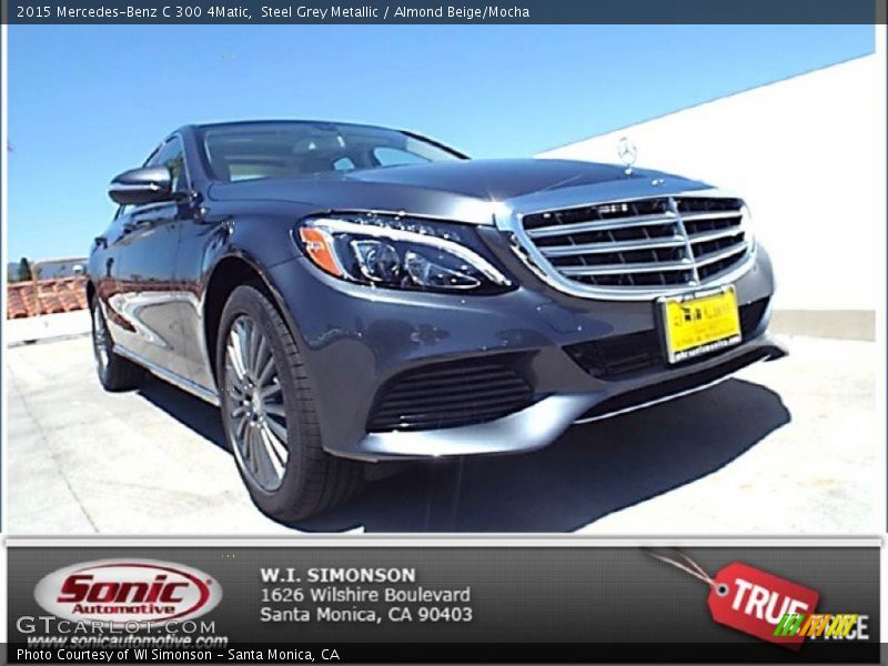 Steel Grey Metallic / Almond Beige/Mocha 2015 Mercedes-Benz C 300 4Matic