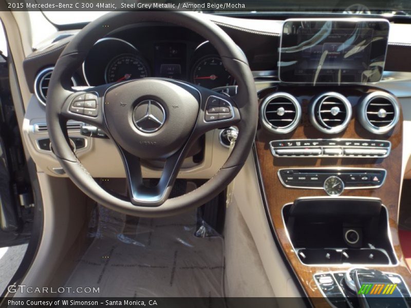 Steel Grey Metallic / Almond Beige/Mocha 2015 Mercedes-Benz C 300 4Matic