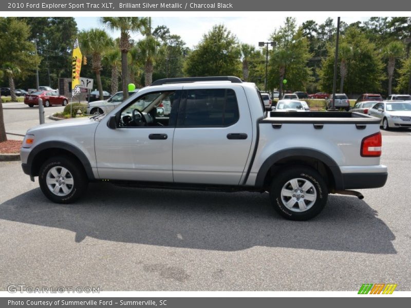 Brilliant Silver Metallic / Charcoal Black 2010 Ford Explorer Sport Trac XLT