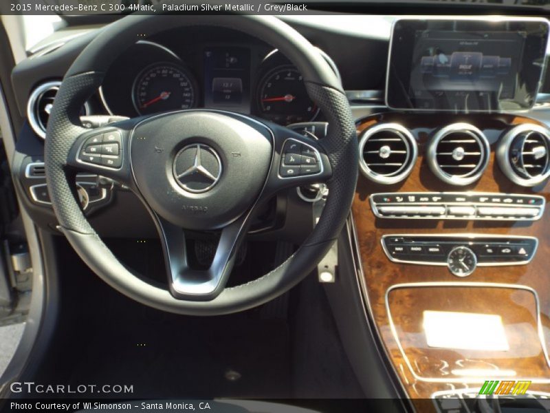 Paladium Silver Metallic / Grey/Black 2015 Mercedes-Benz C 300 4Matic