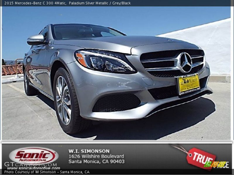 Paladium Silver Metallic / Grey/Black 2015 Mercedes-Benz C 300 4Matic