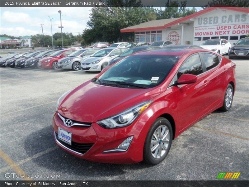 Geranium Red / Black 2015 Hyundai Elantra SE Sedan