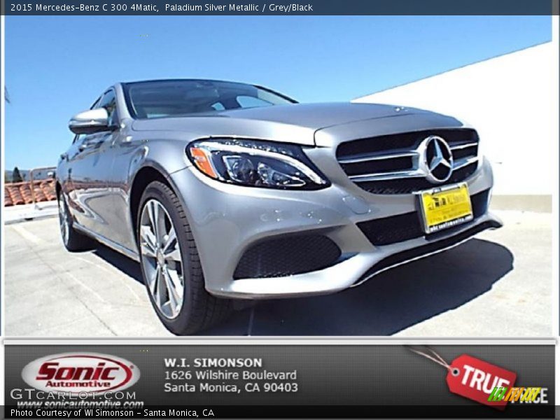 Paladium Silver Metallic / Grey/Black 2015 Mercedes-Benz C 300 4Matic