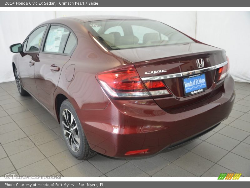 Crimson Pearl / Beige 2014 Honda Civic EX Sedan