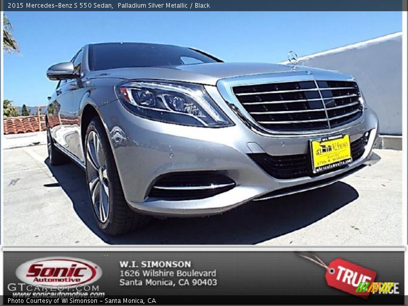 Palladium Silver Metallic / Black 2015 Mercedes-Benz S 550 Sedan