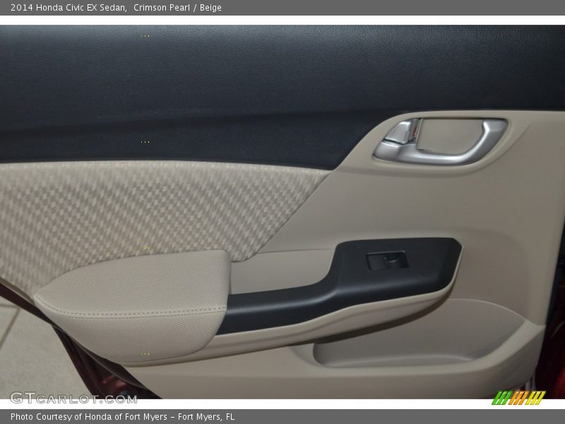 Crimson Pearl / Beige 2014 Honda Civic EX Sedan