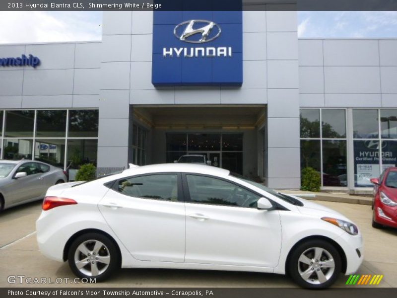 Shimmering White / Beige 2013 Hyundai Elantra GLS