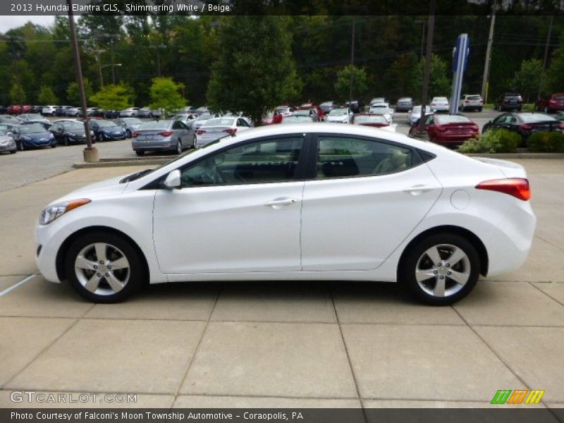 Shimmering White / Beige 2013 Hyundai Elantra GLS