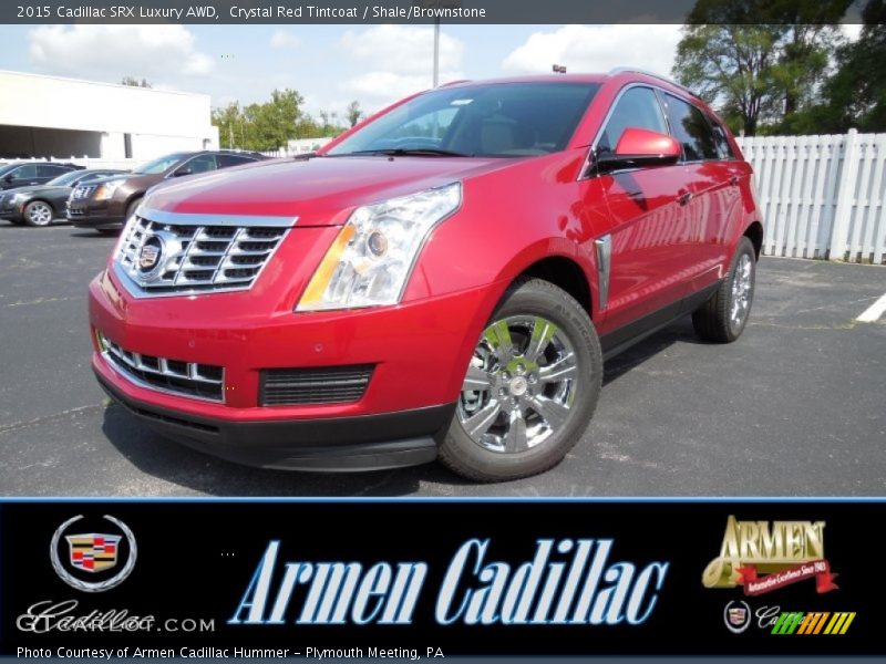 Crystal Red Tintcoat / Shale/Brownstone 2015 Cadillac SRX Luxury AWD
