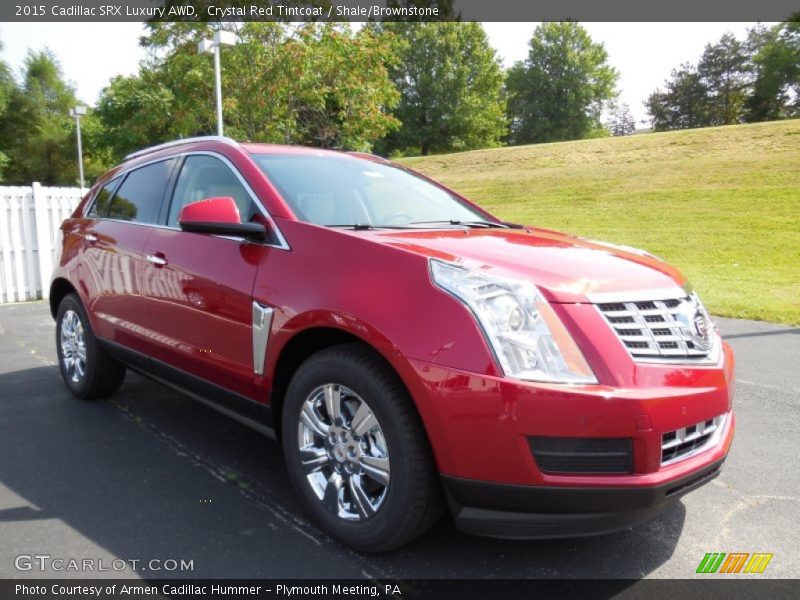 Crystal Red Tintcoat / Shale/Brownstone 2015 Cadillac SRX Luxury AWD