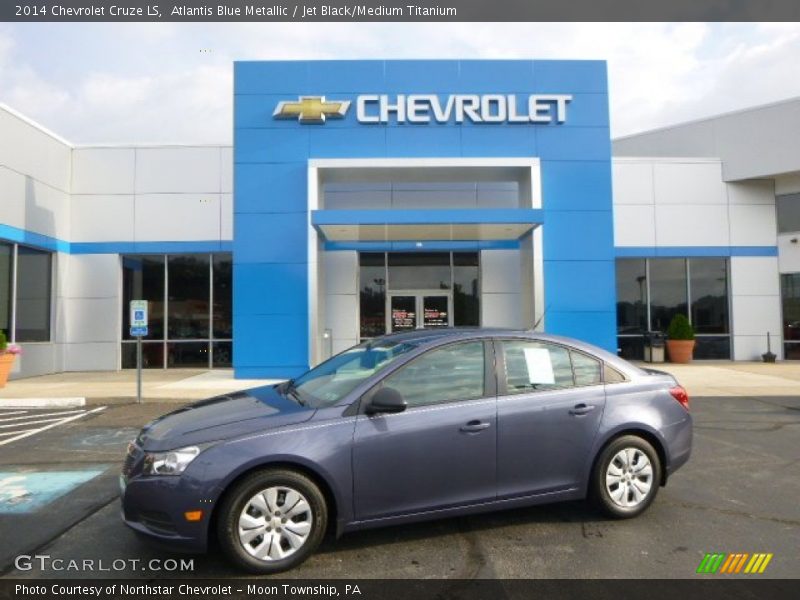 Atlantis Blue Metallic / Jet Black/Medium Titanium 2014 Chevrolet Cruze LS