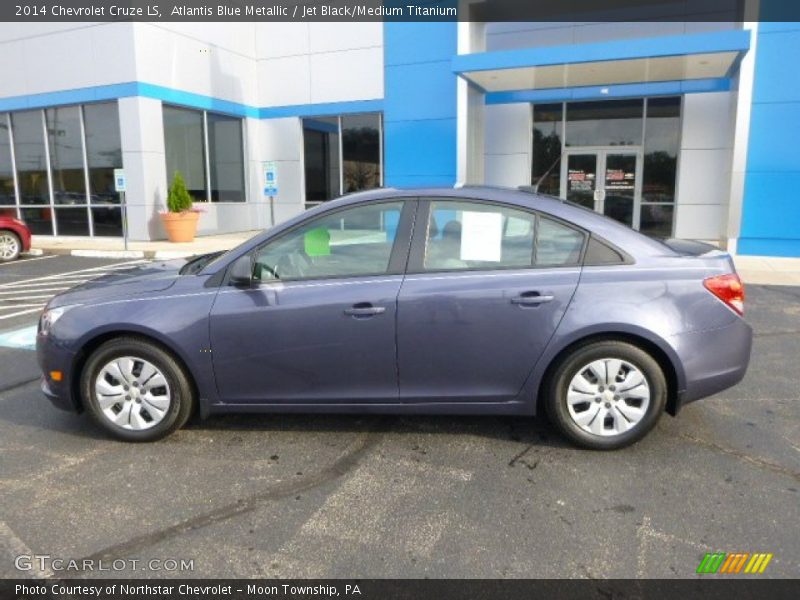 Atlantis Blue Metallic / Jet Black/Medium Titanium 2014 Chevrolet Cruze LS