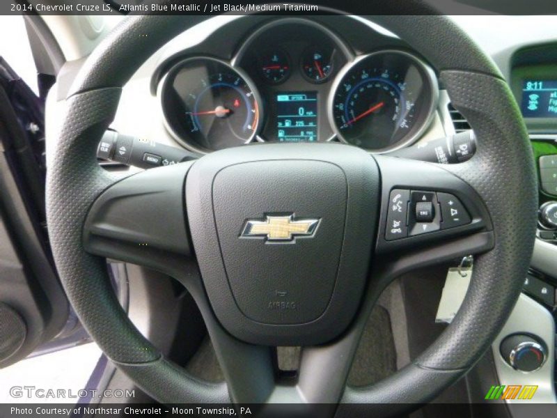 Atlantis Blue Metallic / Jet Black/Medium Titanium 2014 Chevrolet Cruze LS
