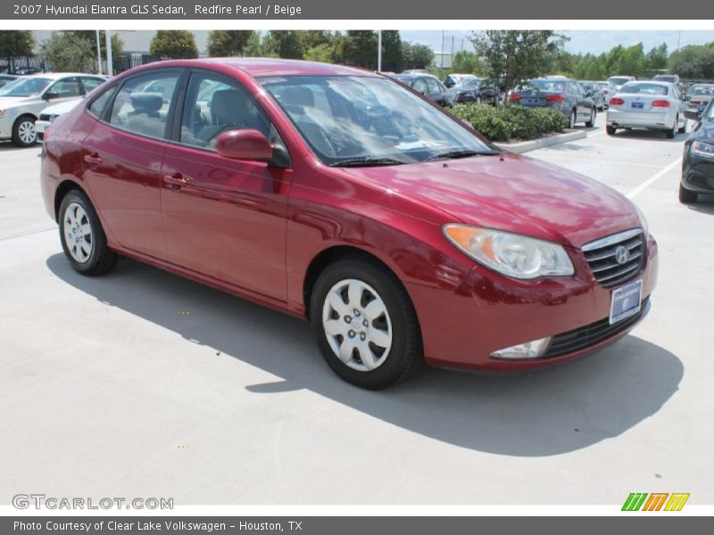 Redfire Pearl / Beige 2007 Hyundai Elantra GLS Sedan