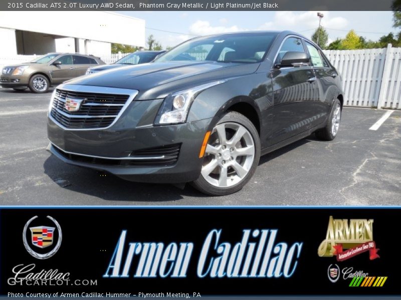 Phantom Gray Metallic / Light Platinum/Jet Black 2015 Cadillac ATS 2.0T Luxury AWD Sedan