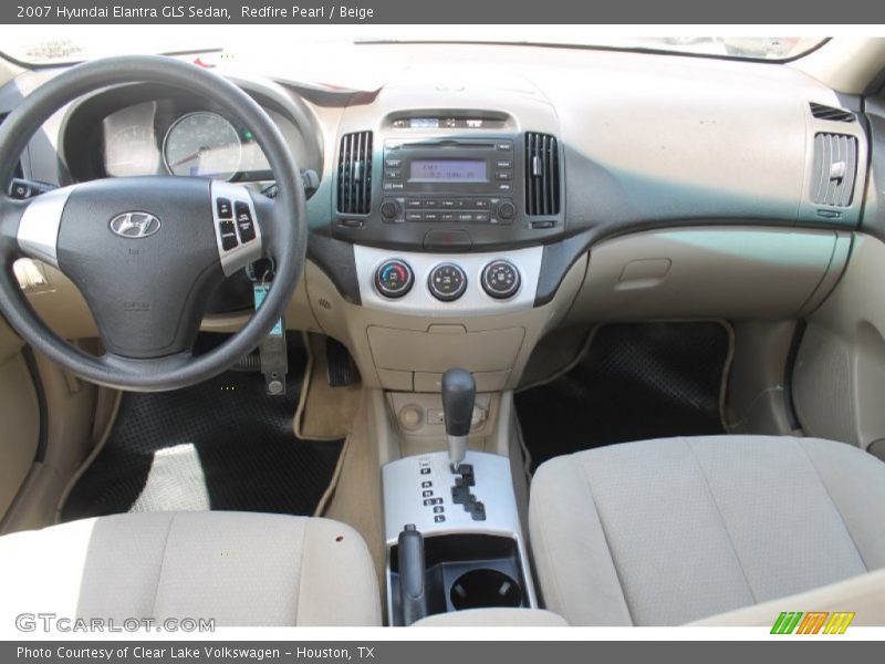 Redfire Pearl / Beige 2007 Hyundai Elantra GLS Sedan