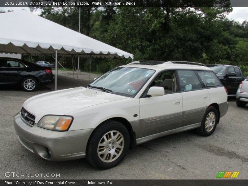 White Frost Pearl / Beige 2003 Subaru Outback L.L. Bean Edition Wagon