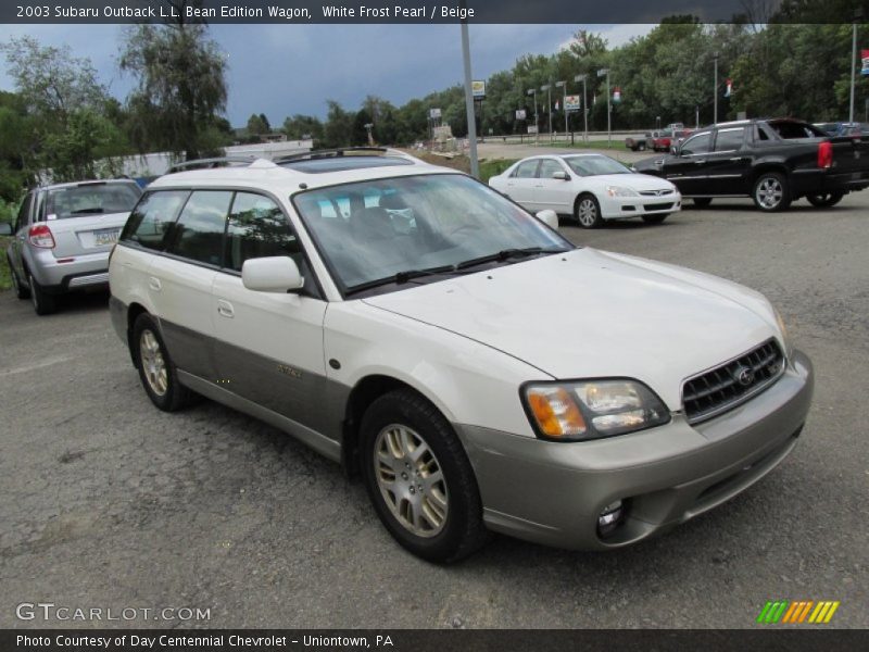 White Frost Pearl / Beige 2003 Subaru Outback L.L. Bean Edition Wagon