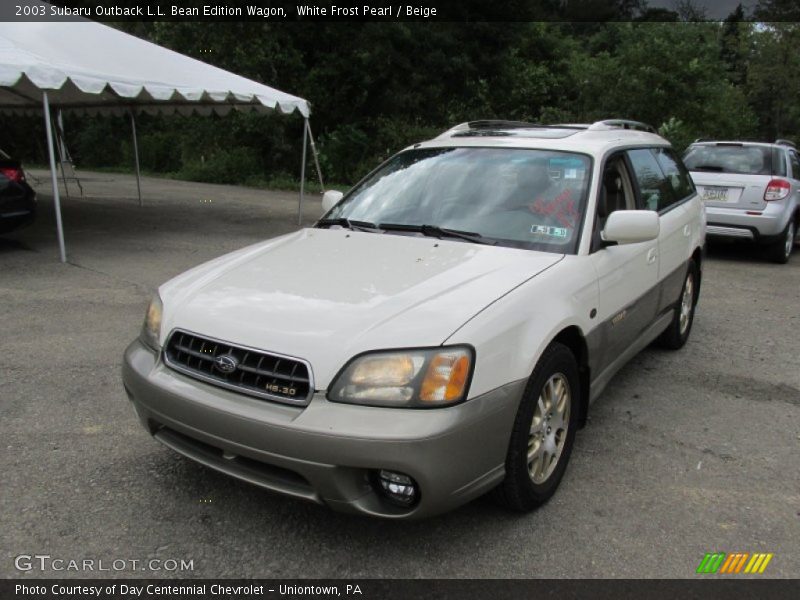 White Frost Pearl / Beige 2003 Subaru Outback L.L. Bean Edition Wagon