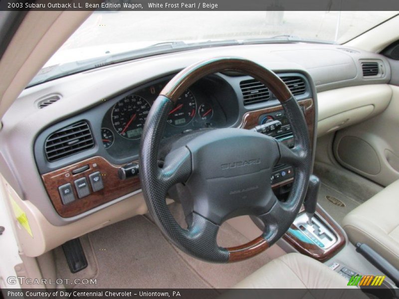 White Frost Pearl / Beige 2003 Subaru Outback L.L. Bean Edition Wagon
