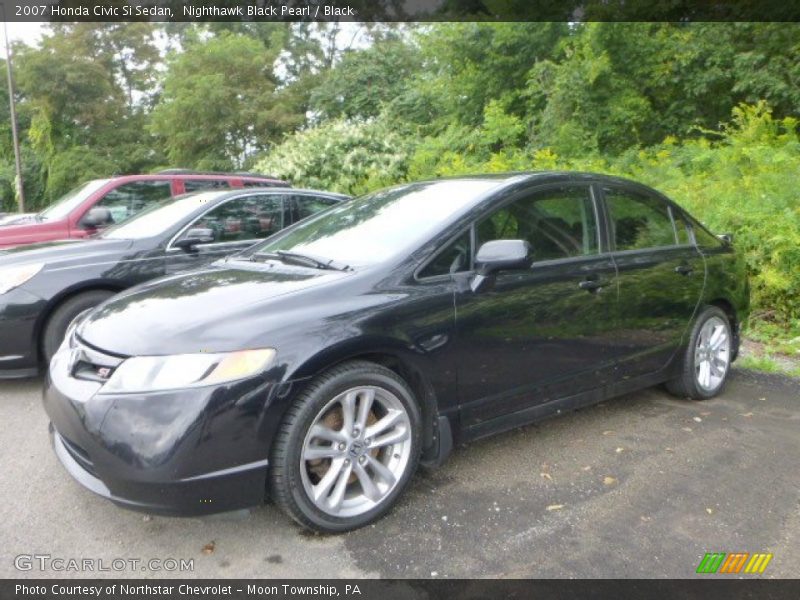 Nighthawk Black Pearl / Black 2007 Honda Civic Si Sedan