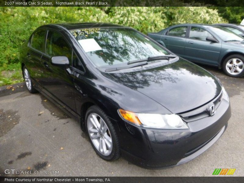 Nighthawk Black Pearl / Black 2007 Honda Civic Si Sedan