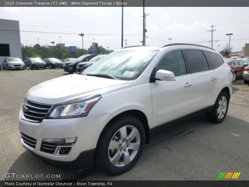 White Diamond Tricoat / Ebony 2015 Chevrolet Traverse LTZ AWD