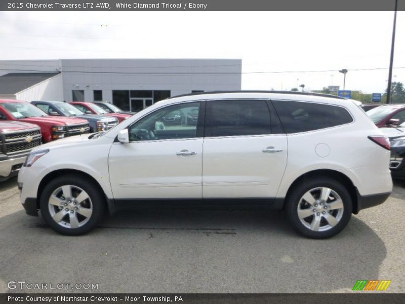White Diamond Tricoat / Ebony 2015 Chevrolet Traverse LTZ AWD