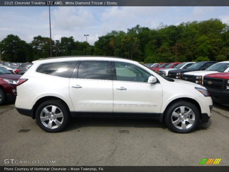 White Diamond Tricoat / Ebony 2015 Chevrolet Traverse LTZ AWD