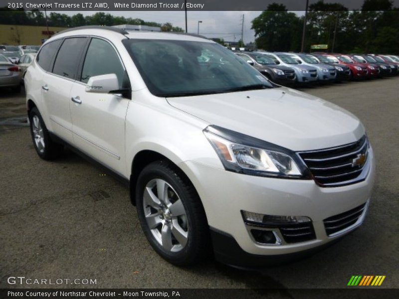 White Diamond Tricoat / Ebony 2015 Chevrolet Traverse LTZ AWD