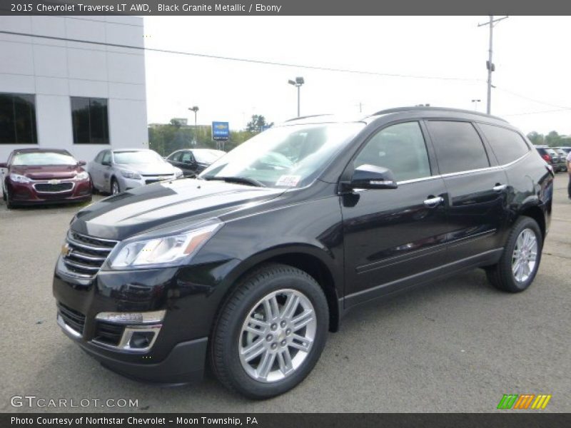 Black Granite Metallic / Ebony 2015 Chevrolet Traverse LT AWD