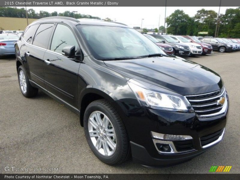 Black Granite Metallic / Ebony 2015 Chevrolet Traverse LT AWD