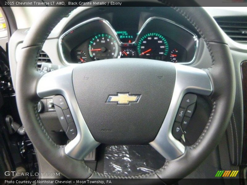Black Granite Metallic / Ebony 2015 Chevrolet Traverse LT AWD